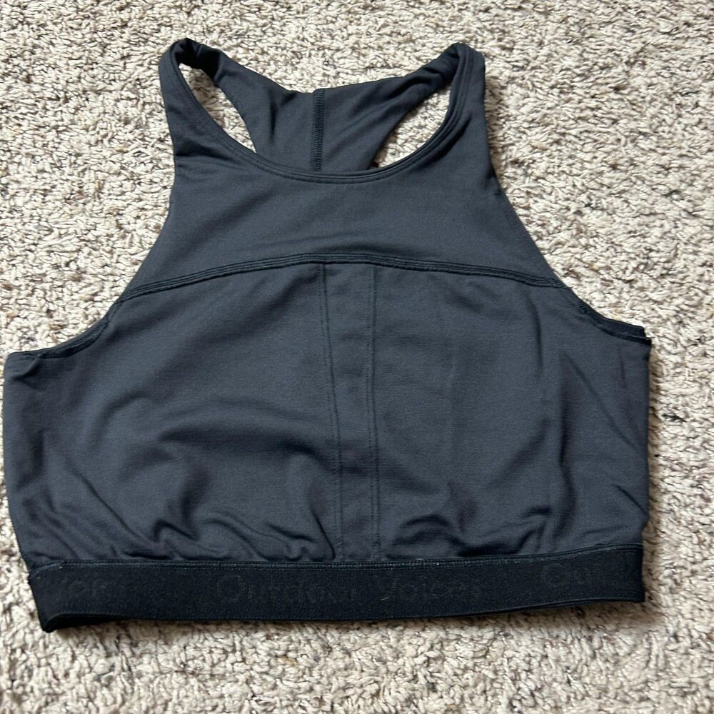 Outdoor Voices Sports Bra Womens Small Black High Neck Racerback Athletic‎ Gym - Picture 6 of 9